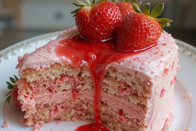 A delightful strawberry cake